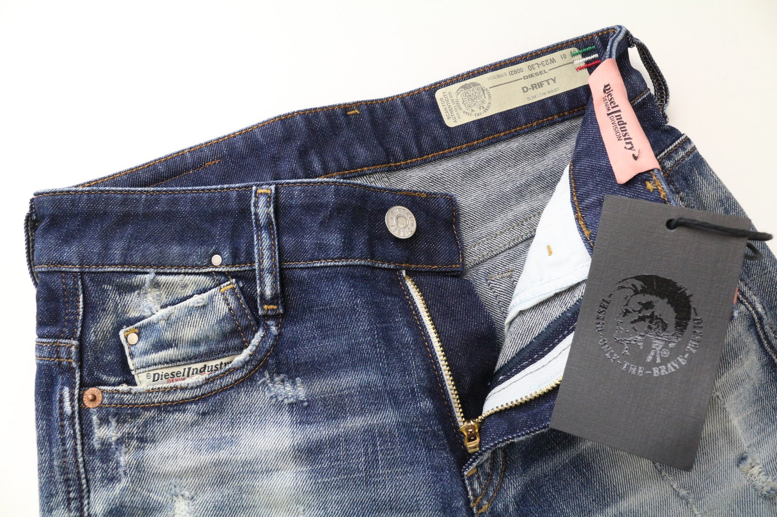 DIESEL D-Rifty 0092I Women's Jeans W23/L30 Slim Distressed Low Rise Blue Girls