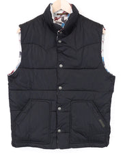 SCOTCH & SODA Men's Vest L Quilted Two-Sided Off-White Leaf Pattern Button-Up