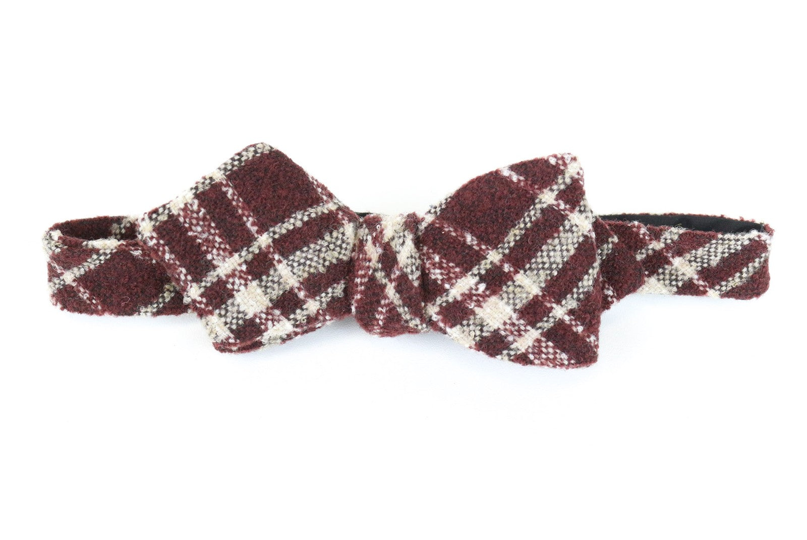 SUITSUPPLY Men's Tie ~93x7.4 cm Purple Wool Mix Check Classic Butterfly Bow