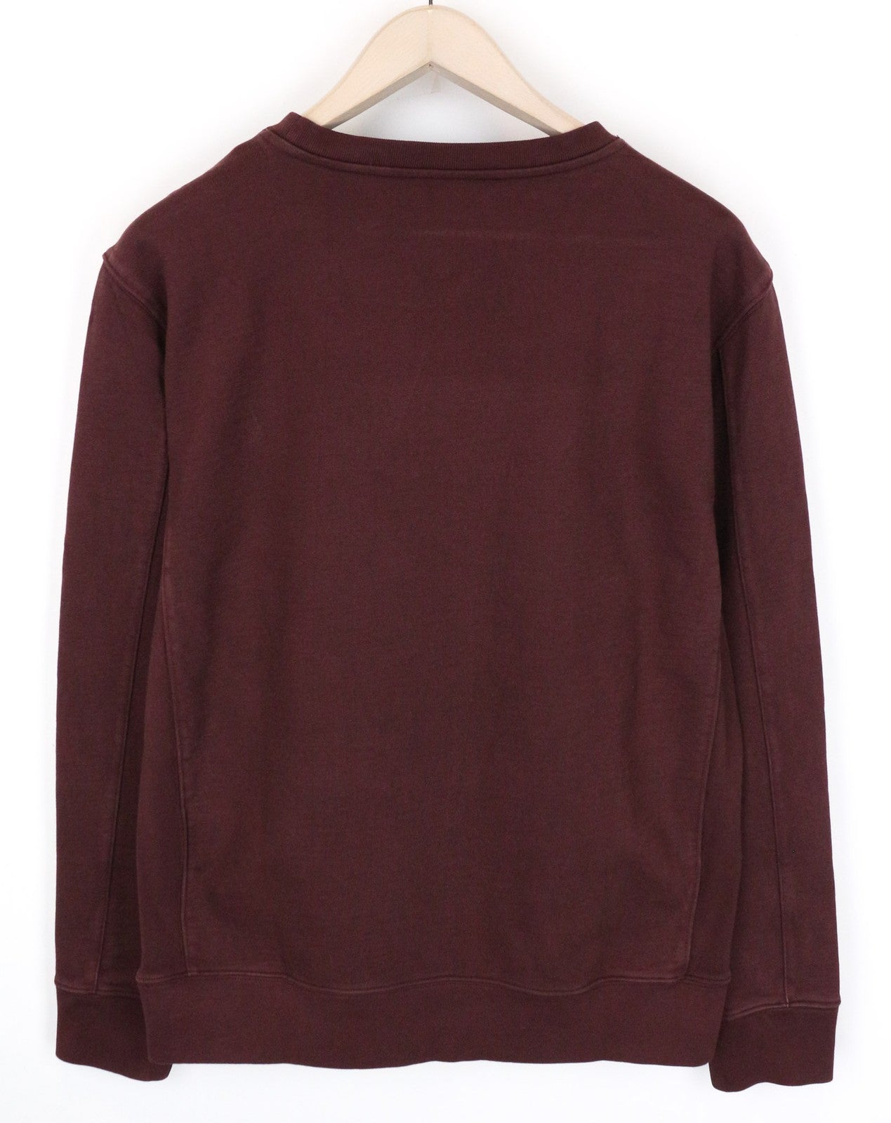 REPLAY Men's Sweatshirt L Burgundy Red Casual Logo Pullover Cotton Long Sleeve