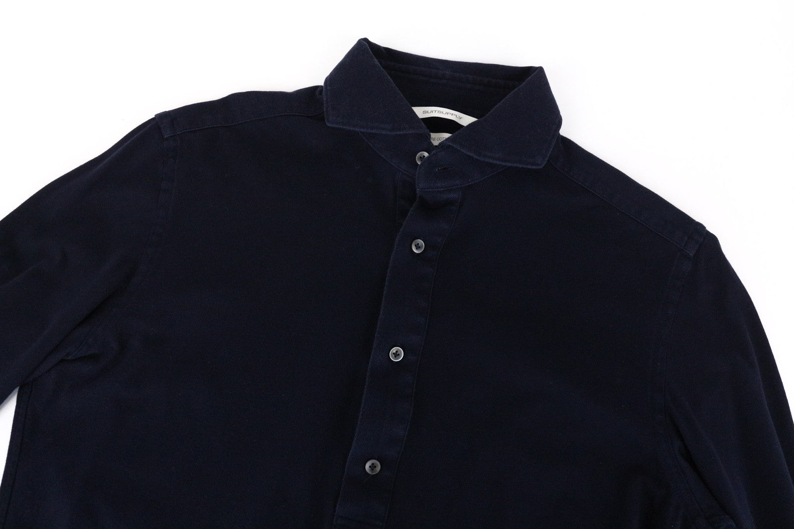 SUITSUPPLY Men's T-Shirt 39/40/15.5/15.75 Extra Slim Fit Polo Navy Pure Cotton