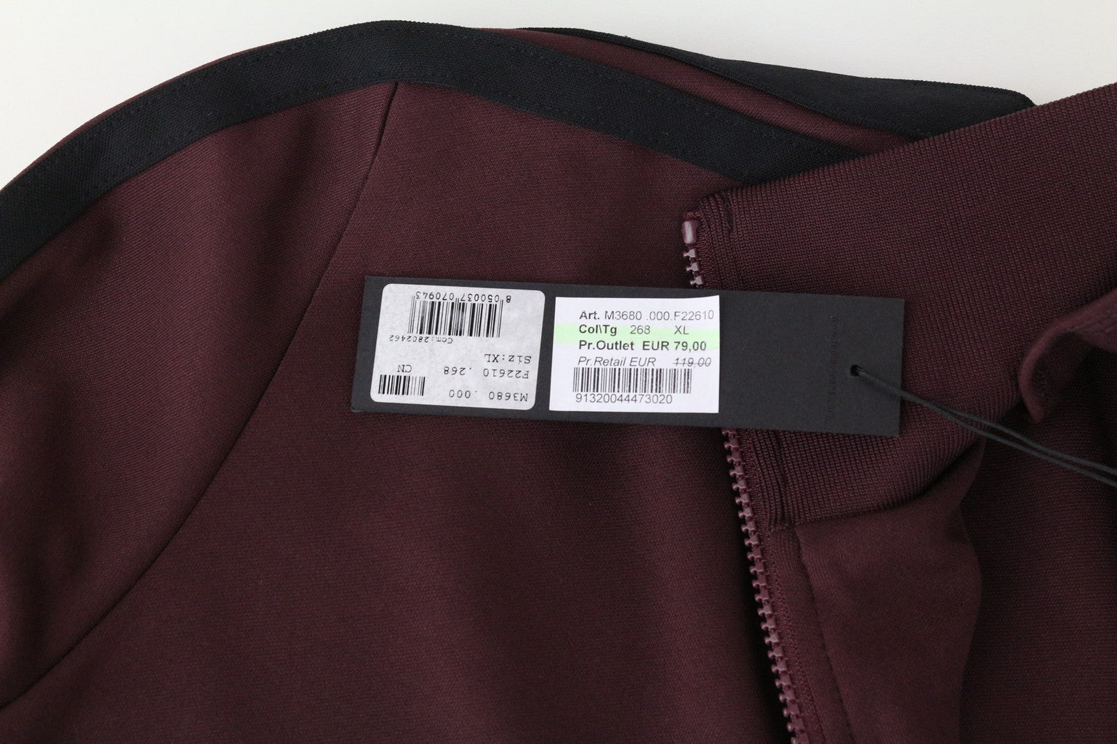 REPLAY Limited Edition Men's Sweatshirt XL Burgundy Red Zippered Long Sleeve