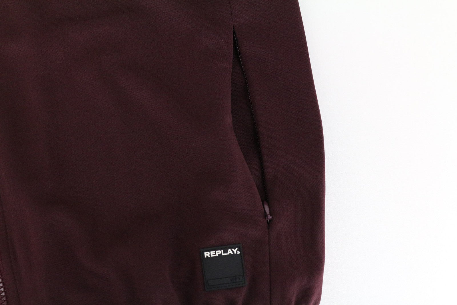 REPLAY Limited Edition Men's Sweatshirt XL Burgundy Red Zippered Long Sleeve