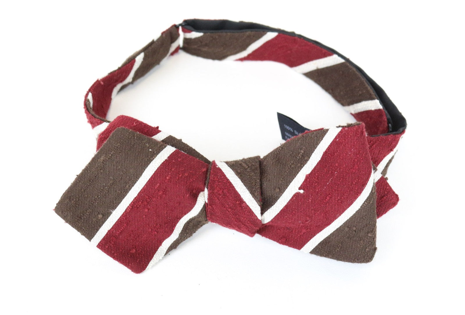 SUITSUPPLY Men's Tie ~93x7.4 cm Red Brown Striped Pure Silk Butterfly Classic