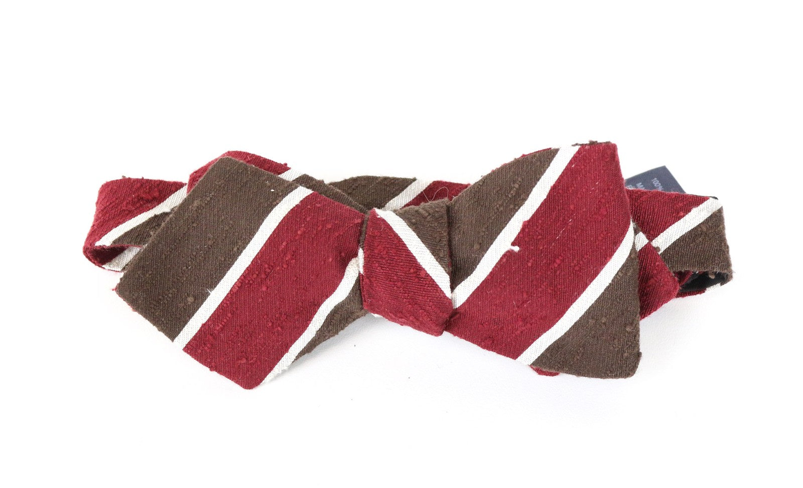 SUITSUPPLY Men's Tie ~93x7.4 cm Red Brown Striped Pure Silk Butterfly Classic