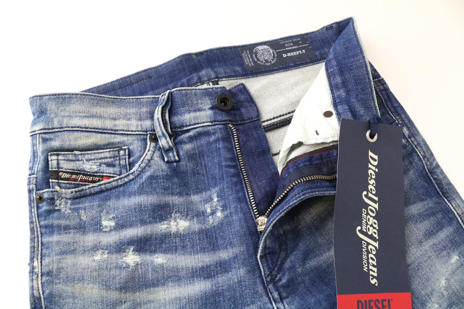 DIESEL D-Reeft-T 0870Q Men's Jeans W26 Blue Jogg Sweat Stretch Super Skinny Boys