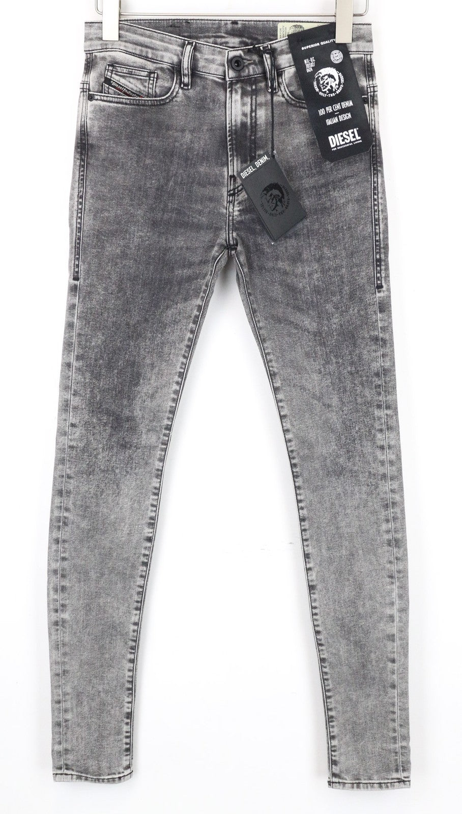 DIESEL D-Amny 069FJ Men's Jeans W26/L32 Mid Grey Stretch Skinny Zip-Fly Boys