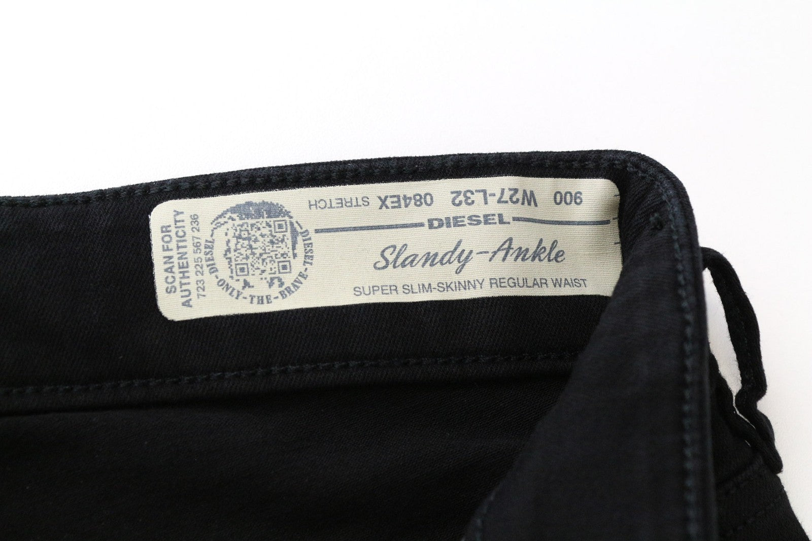 DIESEL Slandy-Ankle 084EX Women's Jeans W27/L32 Black Super Slim Stretch Skinny