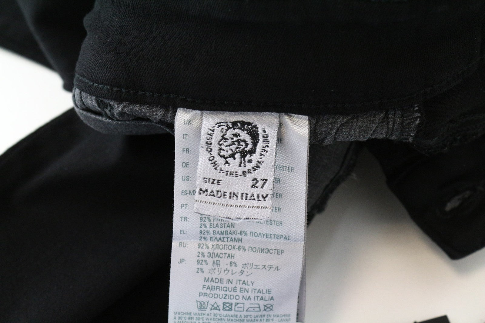 DIESEL Slandy-Ankle 084EX Women's Jeans W27/L32 Black Super Slim Stretch Skinny