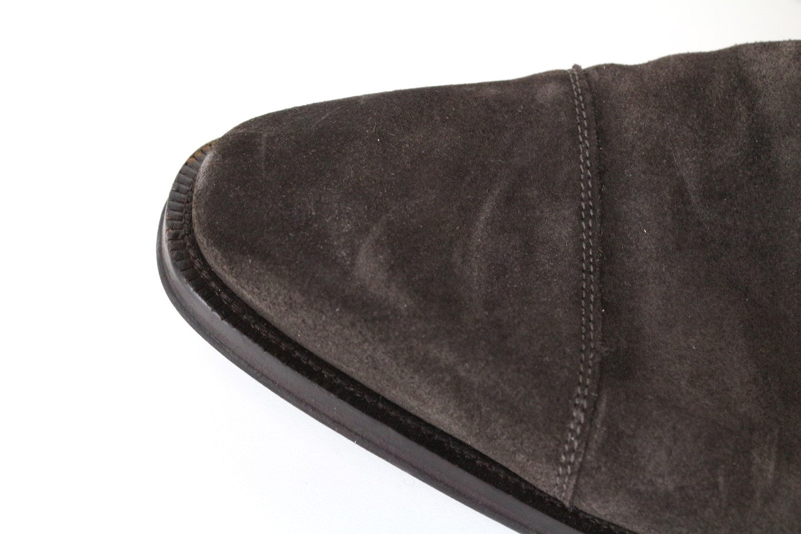 SUITSUPPLY Men's Shoes EU43 Dark Brown Suede Leather Double Monk Strap Formal