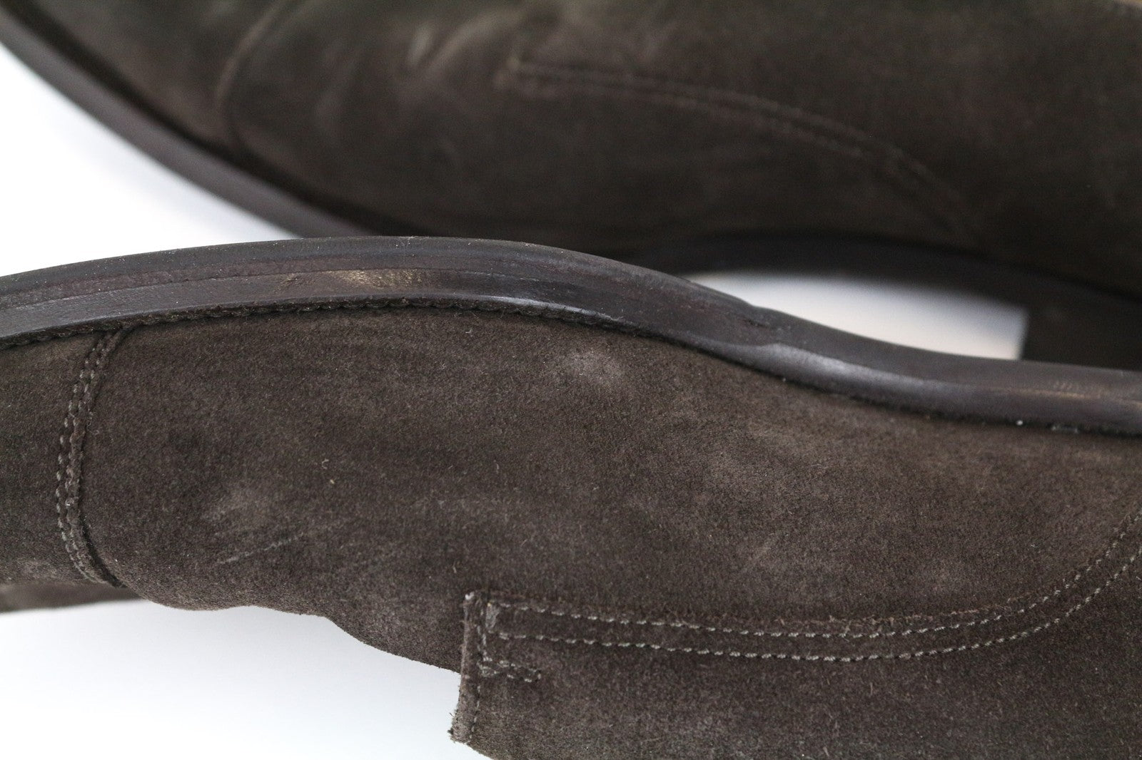 SUITSUPPLY Men's Shoes EU43 Dark Brown Suede Leather Double Monk Strap Formal