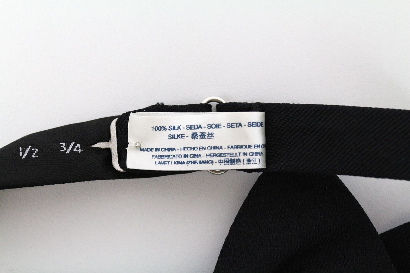 SUITSUPPLY Men's Tie 93x7.4 cm Black Pure Silk Formal Classic Butterfly Twill