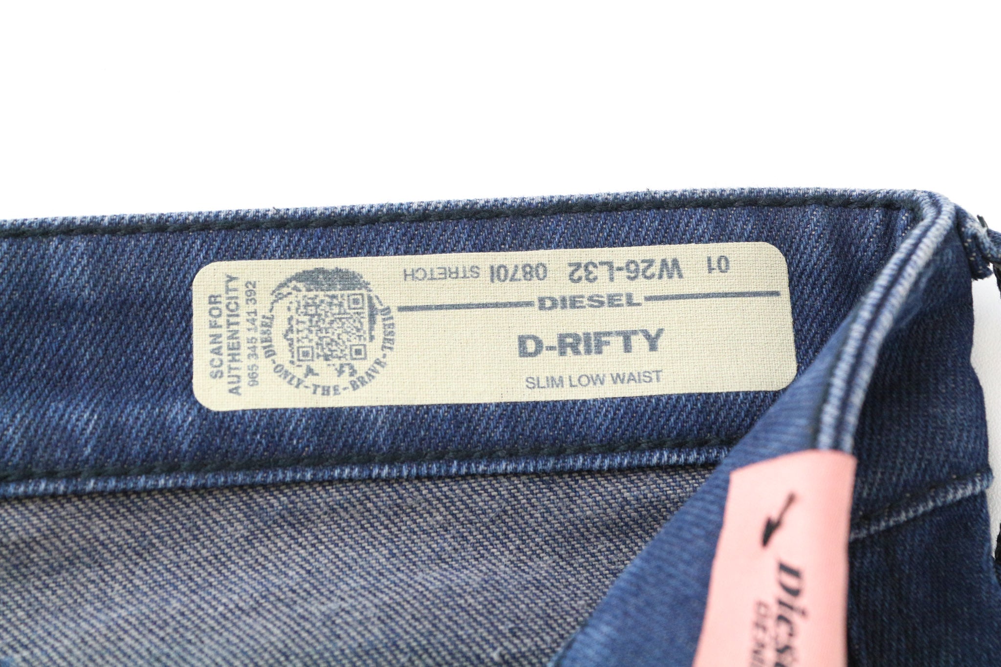 DIESEL D-Rifty 0870I Women's Jeans W26/L32 Blue Slim Fit Stretch Low Waist Zip