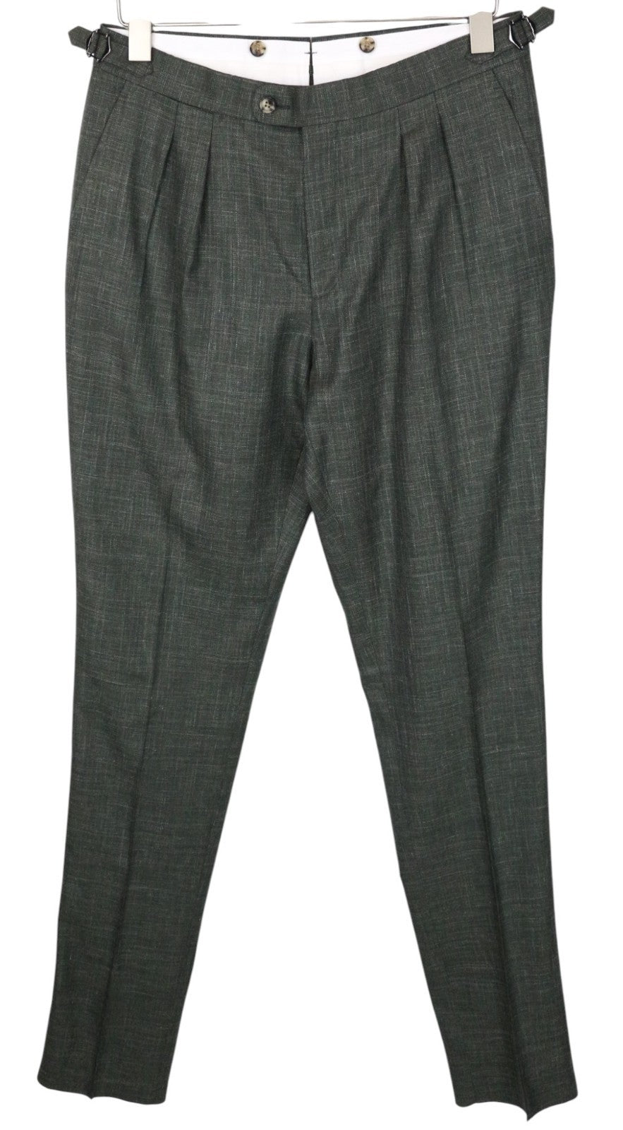 SUITSUPPLY La Spalla Men's Suit UK38L Green Wool Silk Linen 2Pc Single-Breast