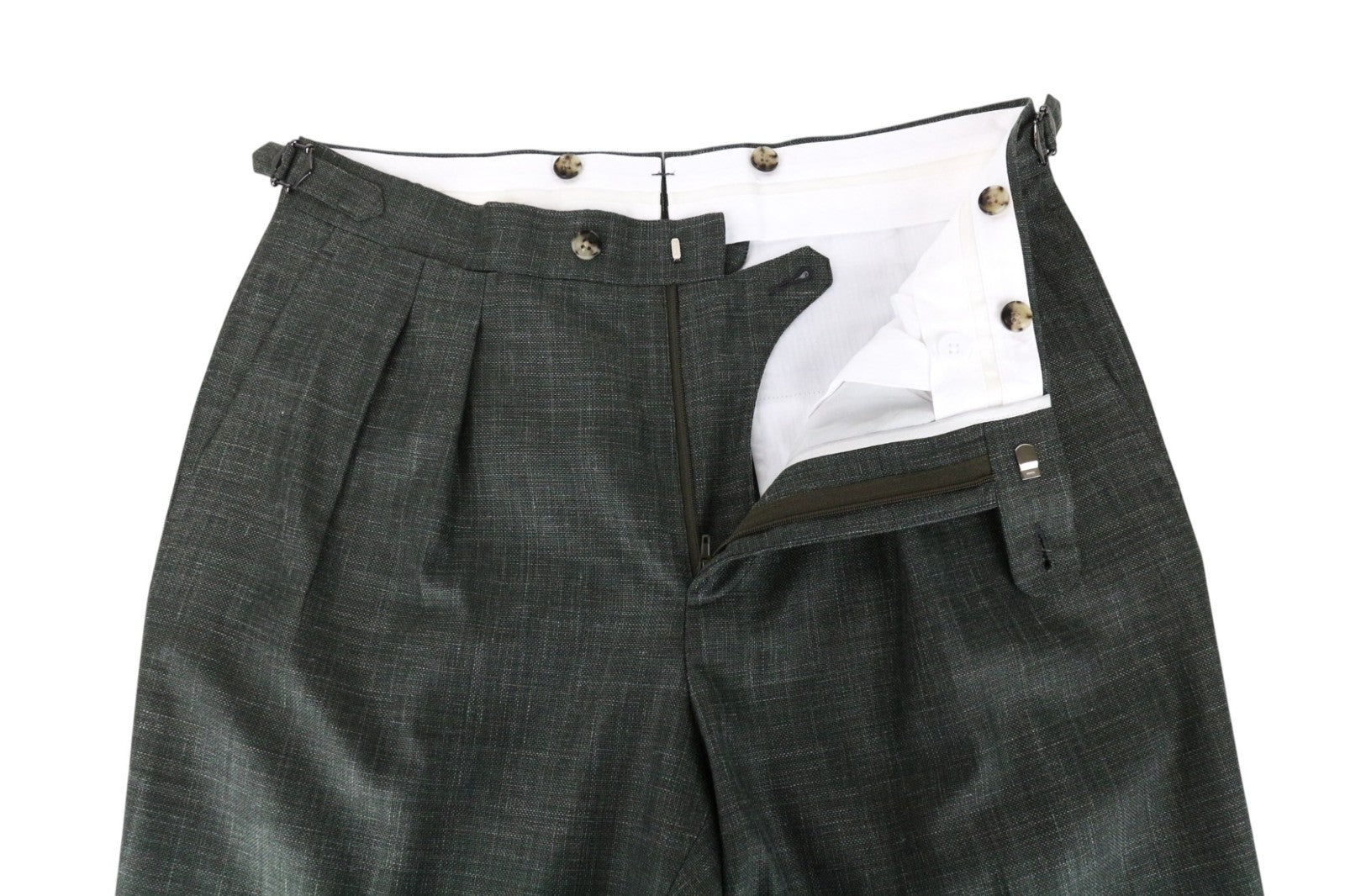 SUITSUPPLY La Spalla Men's Suit UK38L Green Wool Silk Linen 2Pc Single-Breast