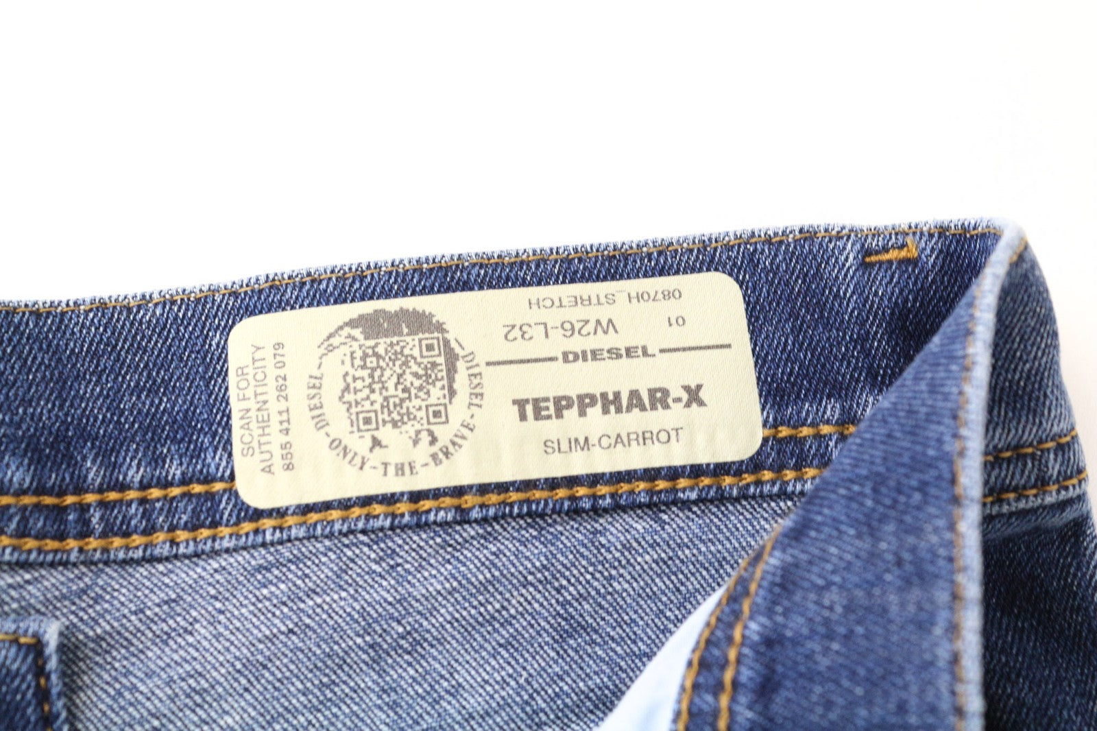 DIESEL Tepphar-X 0870H Men's W26/L32 Blue Boys Carrot Fit Stretch Aged Look