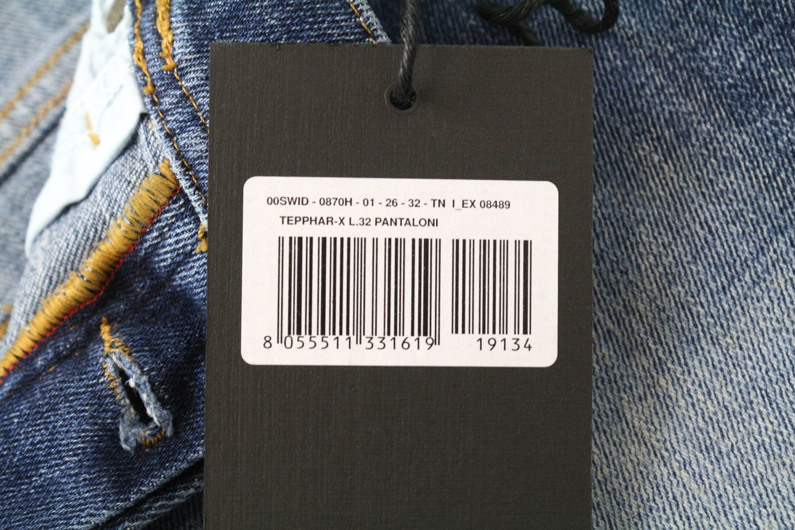 DIESEL Tepphar-X 0870H Men's W26/L32 Blue Boys Carrot Fit Stretch Aged Look