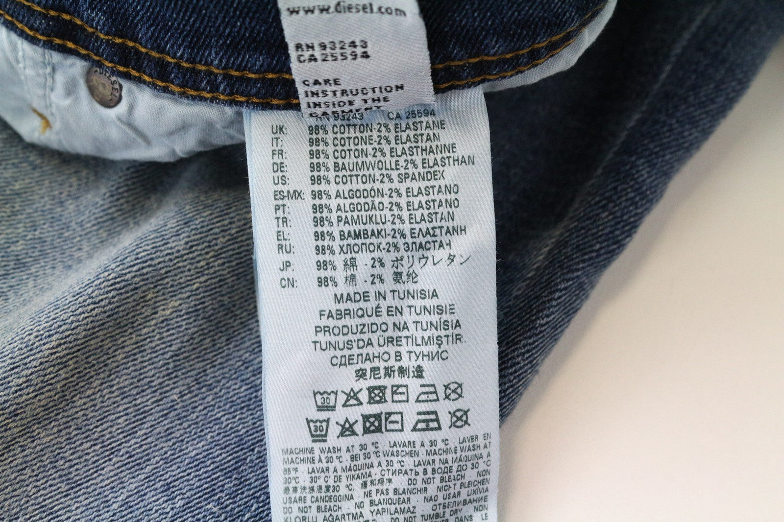 DIESEL Tepphar-X 0870H Men's W26/L32 Blue Boys Carrot Fit Stretch Aged Look