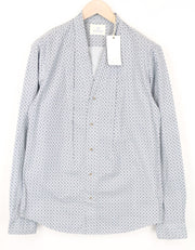 SCOTCH & SODA Ams Couture Men's XL White Blue Pure Cotton V-Neck Button-Up