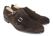 SUITSUPPLY Men's EU44.5 Brown Suede Leather Formal Low-Top Double Buckle Shoes