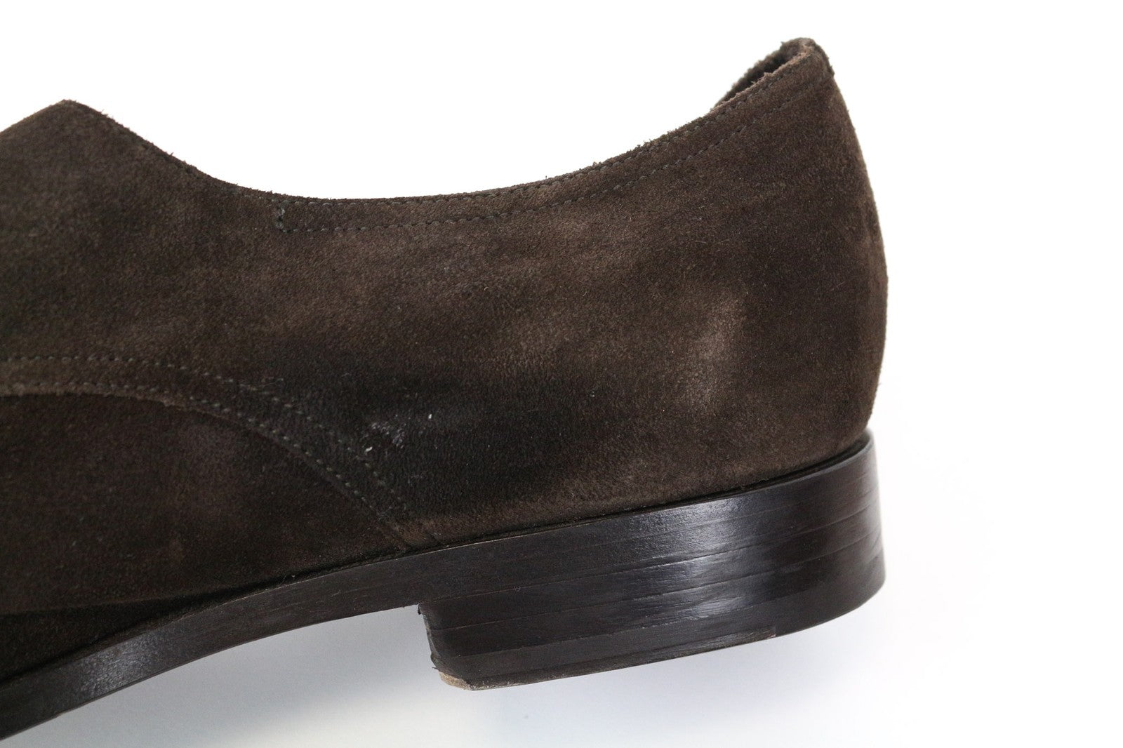 SUITSUPPLY Men's EU44.5 Brown Suede Leather Formal Low-Top Double Buckle Shoes