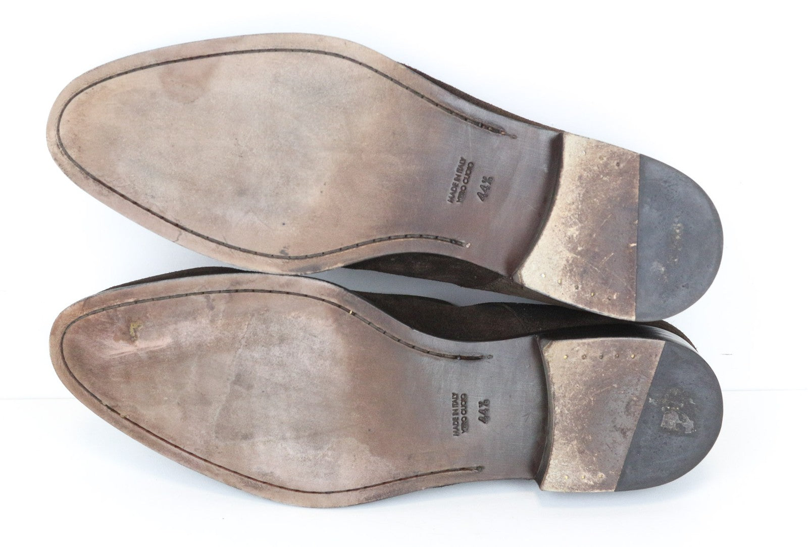 SUITSUPPLY Men's EU44.5 Brown Suede Leather Formal Low-Top Double Buckle Shoes