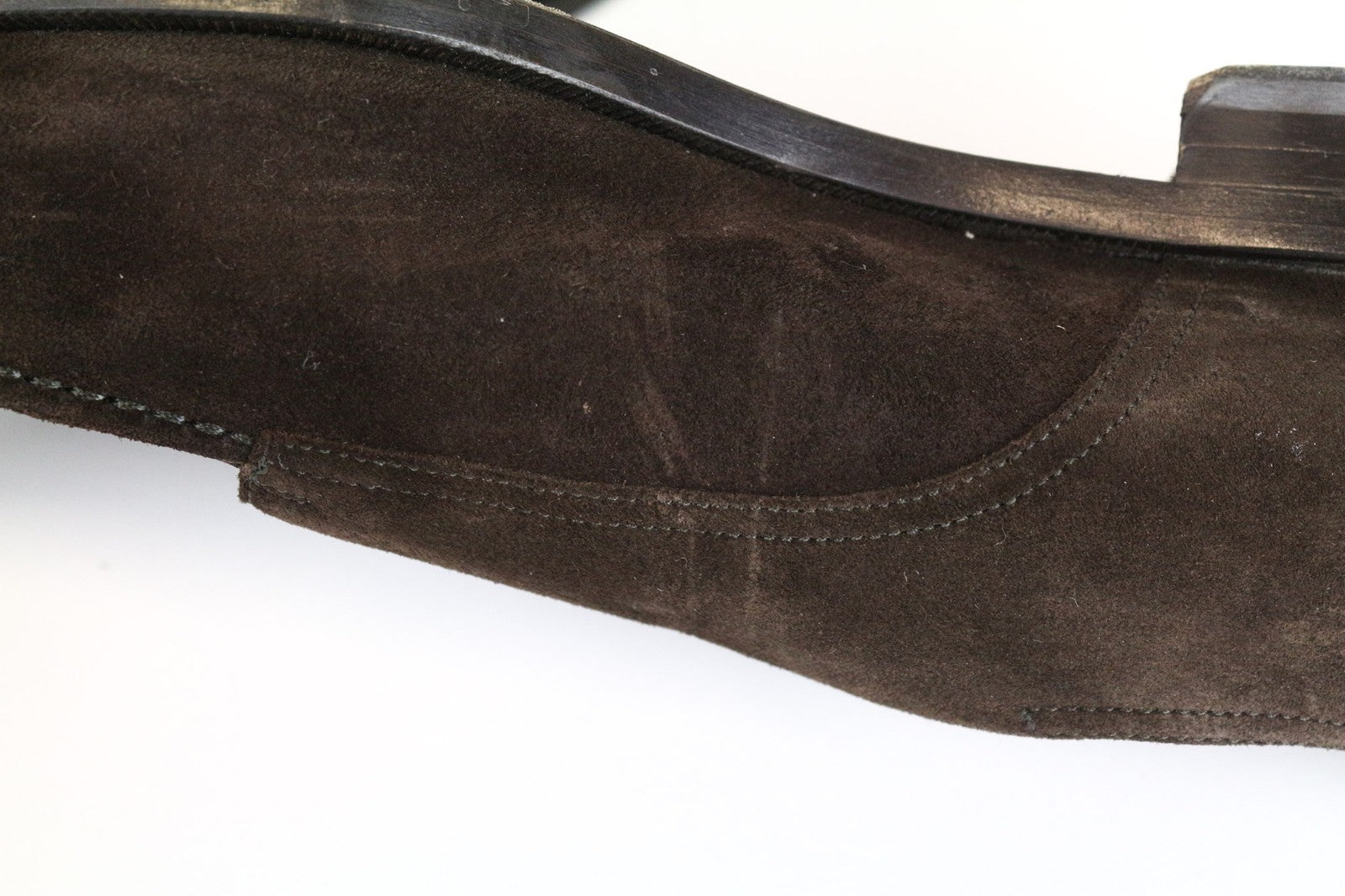 SUITSUPPLY Men's EU44.5 Brown Suede Leather Formal Low-Top Double Buckle Shoes