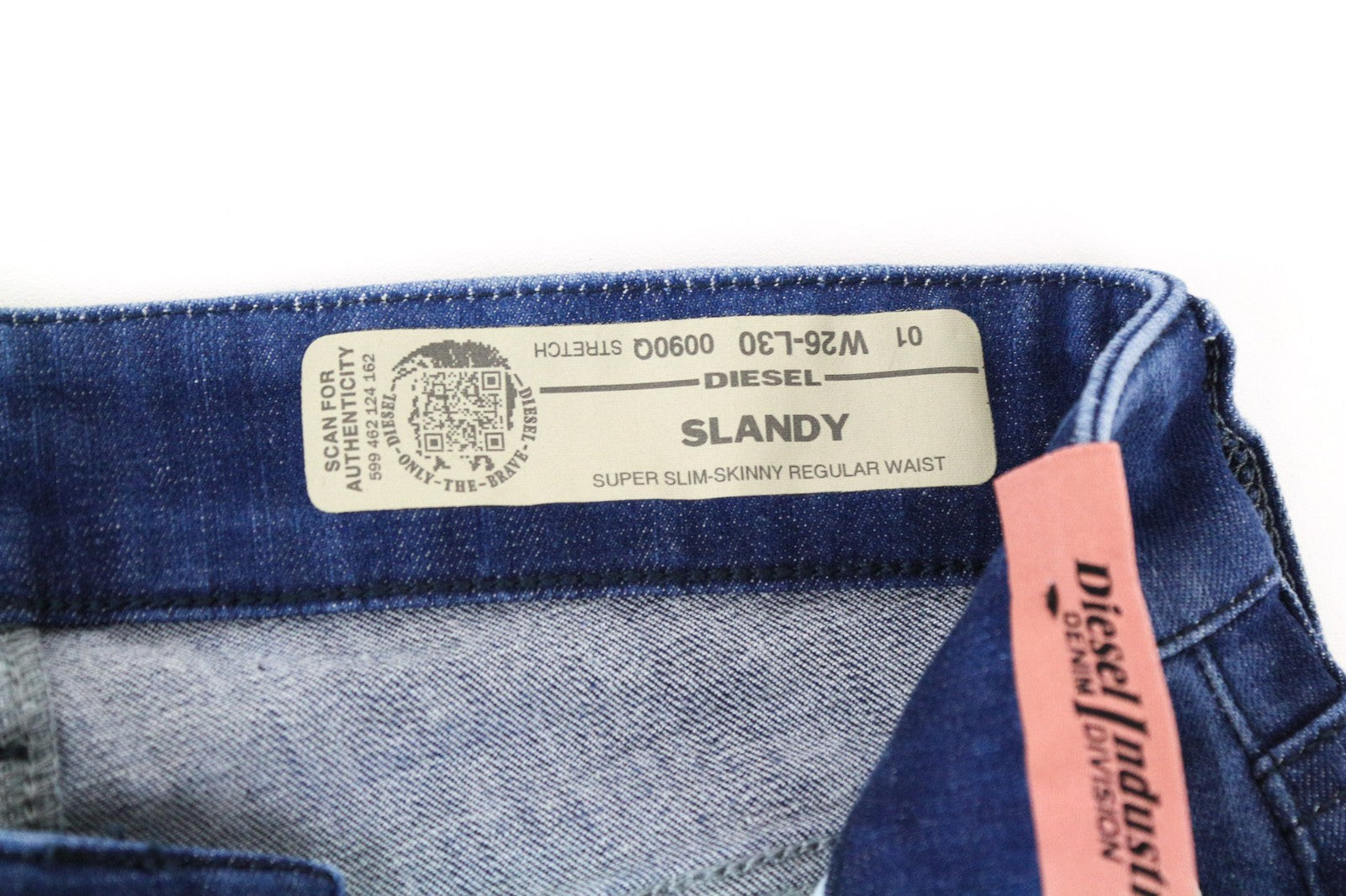 DIESEL Slandy 0090Q Women's W26/L30 Blue Super Slim Skinny Stretch Cotton Jeans