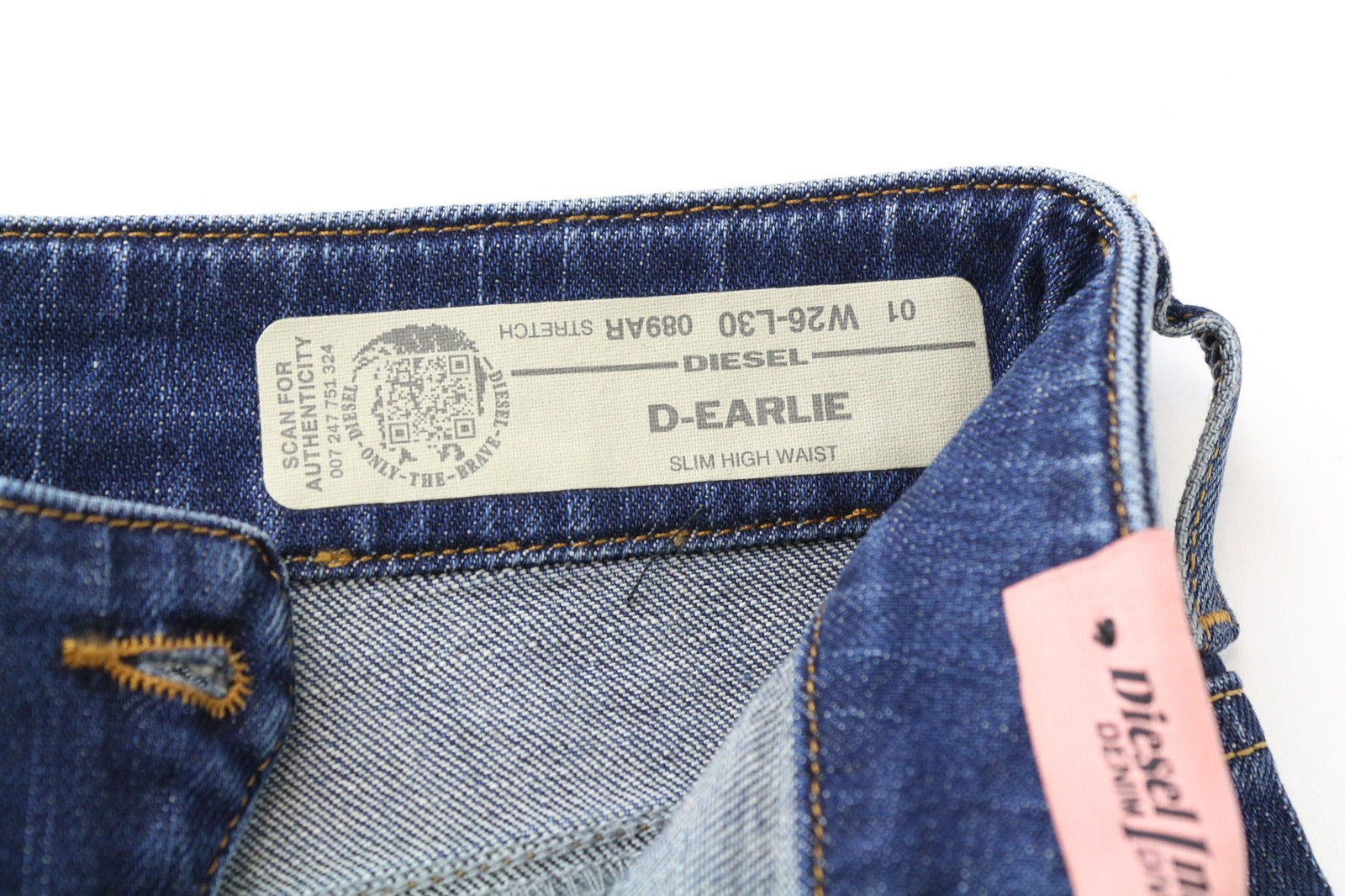 DIESEL D-Earlie 089AR Women's W26/L30 Cropped Slim Fit Blue Cotton Stretch Jeans