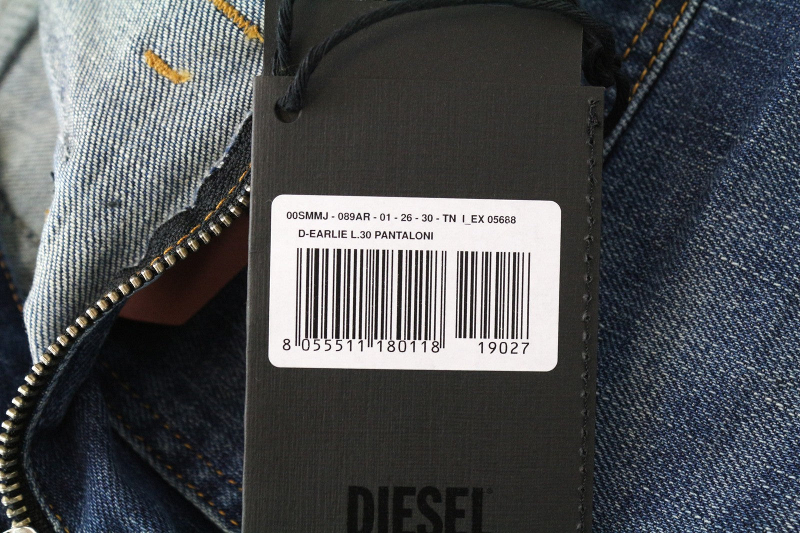 DIESEL D-Earlie 089AR Women's W26/L30 Cropped Slim Fit Blue Cotton Stretch Jeans