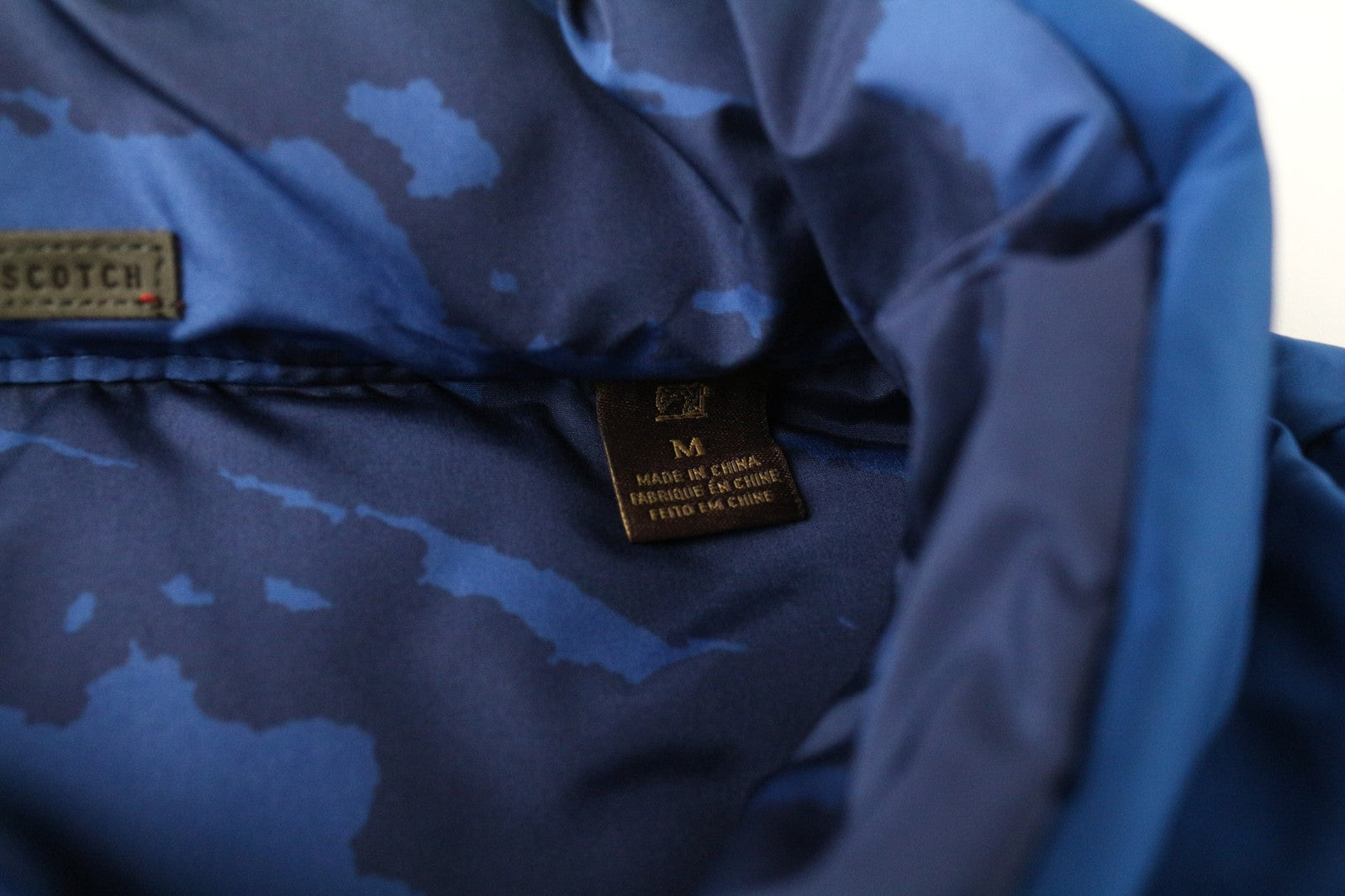 SCOTCH & SODA Ams Couture Waistcoat Men's M Blue Reversible Patterned Padd Vest