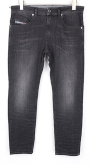 DIESEL Thommer 0687J Men's W32/L30 Grey Slim-Skinny Washed Cotton Stretch Jeans