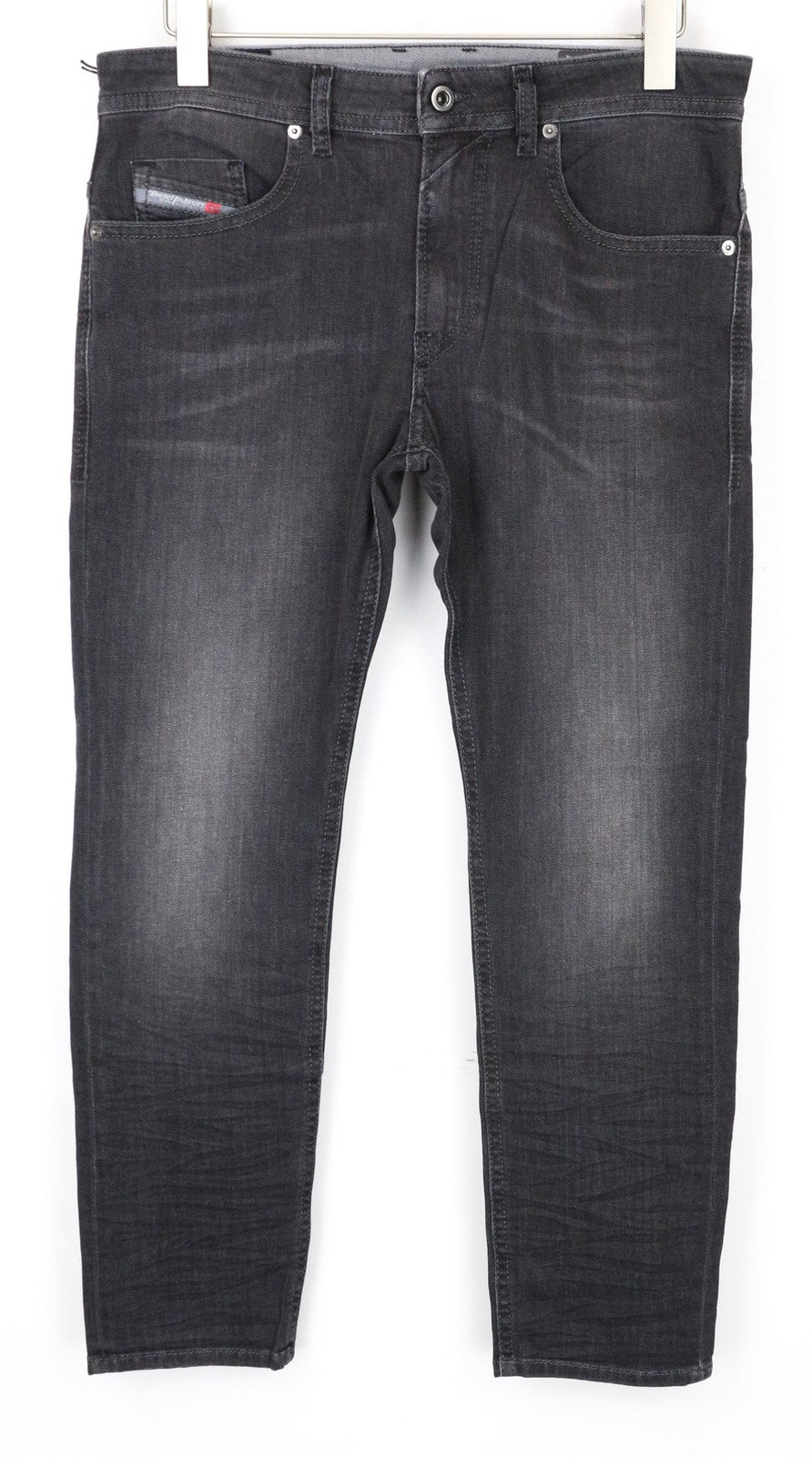 DIESEL Thommer 0687J Men's W32/L30 Grey Slim-Skinny Washed Cotton Stretch Jeans