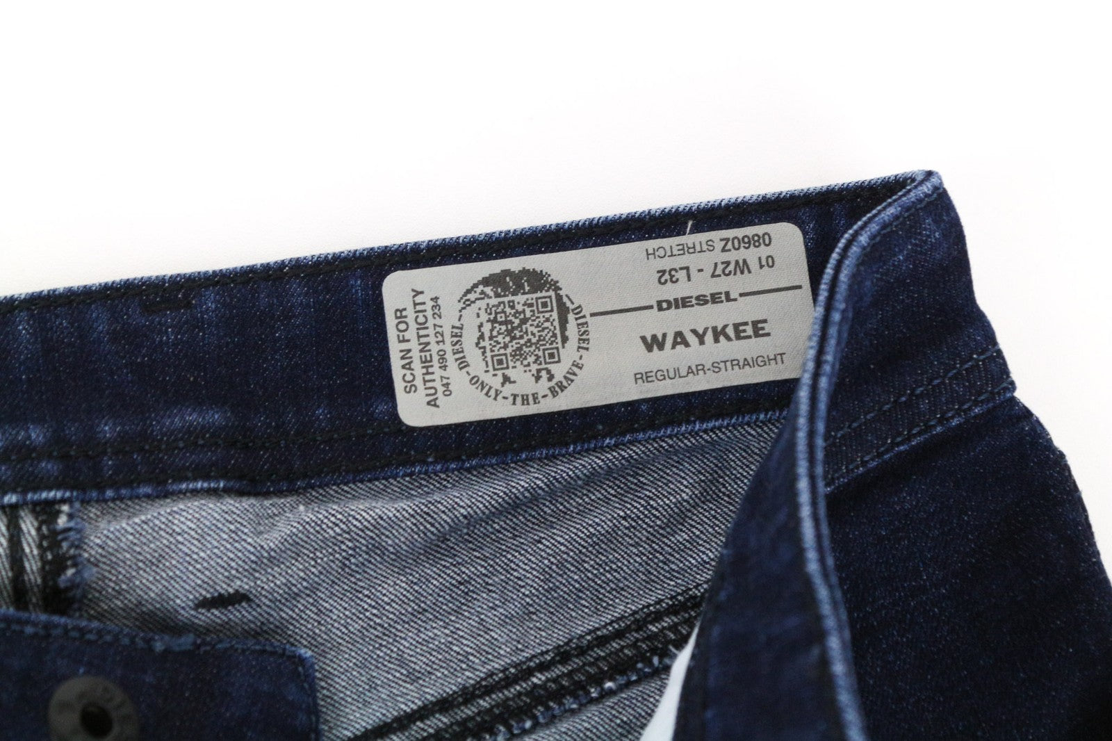 DIESEL Waykee 0860Z Men's W27/L32 Dark Blue Boys Straight Fit Cotton Stretch