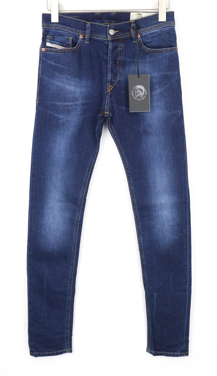 DIESEL Tepphar-X 083AT Men's W26/L32 Boys Blue Slim-Carrot Stain Effect Denim