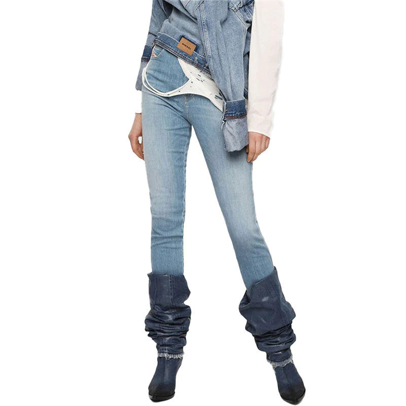 DIESEL Babhila-High 081AF Women's W24/L32 Blue Girls Slim-Skinny Fit Stretch