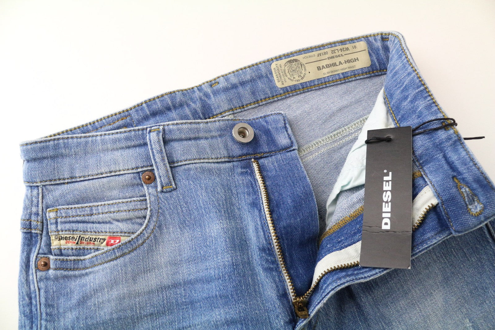 DIESEL Babhila-High 081AF Women's W24/L32 Blue Girls Slim-Skinny Fit Stretch