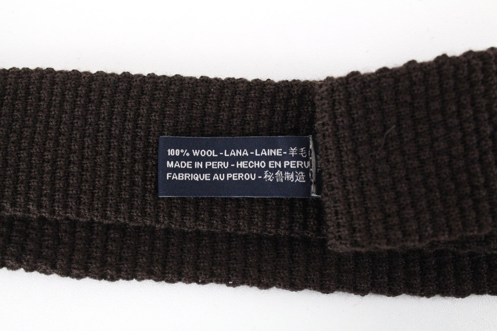 SUITSUPPLY Men's Tie ~150x8 cm Dark Brown Pure Wool Knitted Square-End Formal