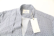 SCOTCH & SODA Ams Couture Men's L White Blue Pure Cotton V-Neck Pleated Shirt