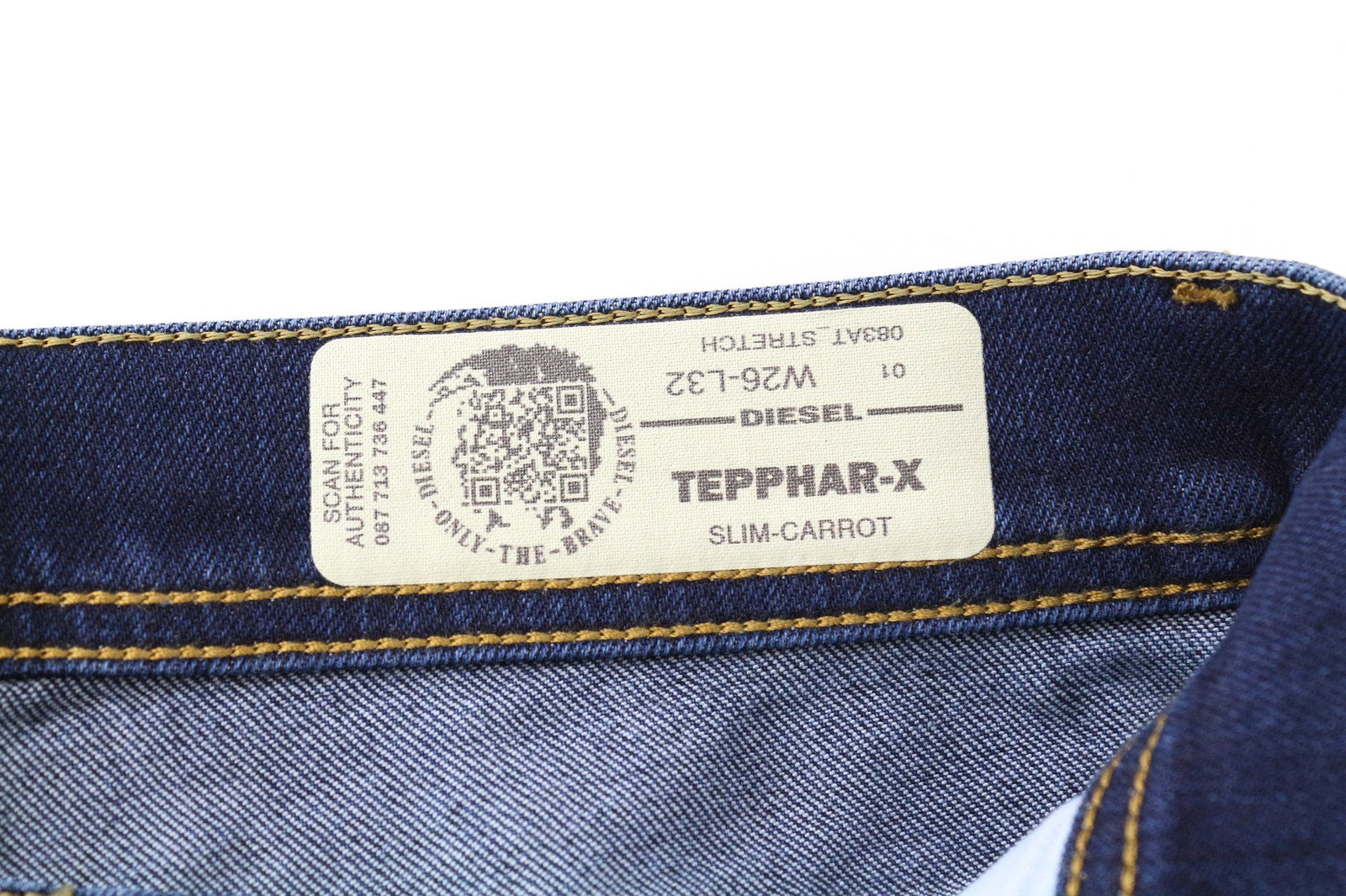 DIESEL Tepphar-X 083AT Men's W26/L32 Boys Blue Slim-Carrot Aged Stretch Jeans