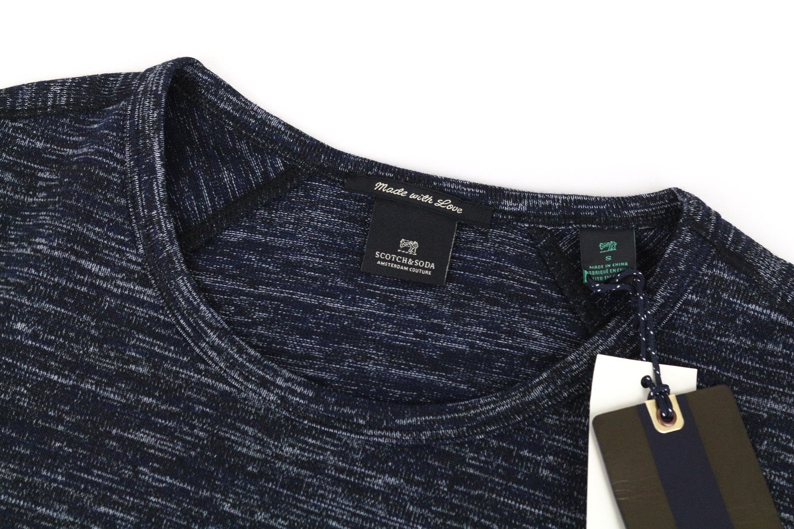 SCOTCH & SODA Ams Couture Men's S Blue Cotton Stretch T-Shirt Short Sleeve