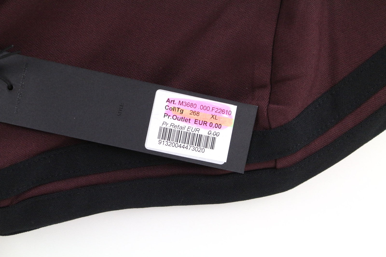 REPLAY Limited Edition Men's XL Burgundy Zip Sweatshirt Long Sleeve Casual