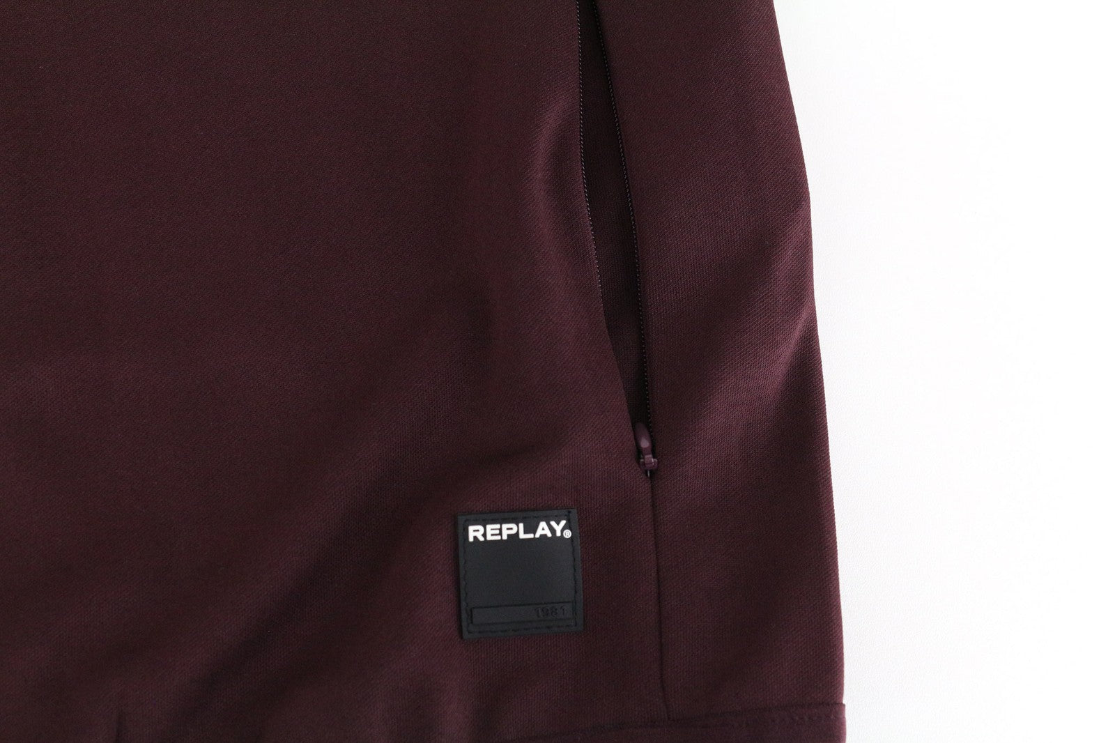 REPLAY Limited Edition Men's XL Burgundy Zip Sweatshirt Long Sleeve Casual