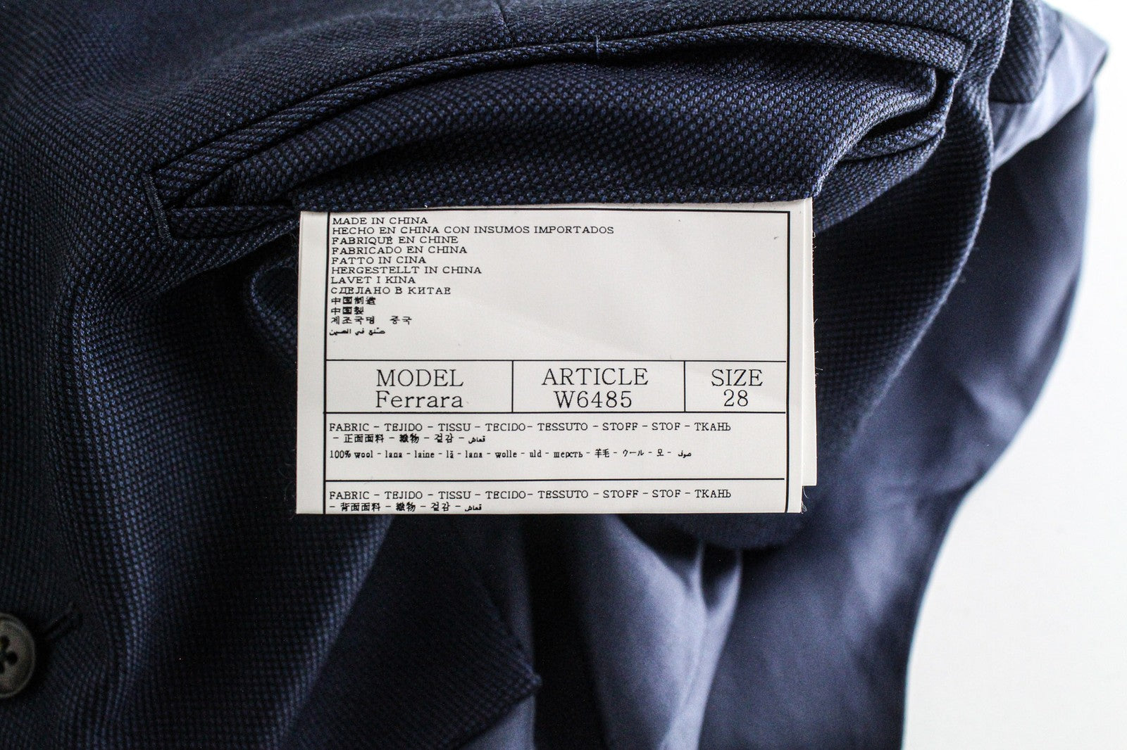 SUITSUPPLY Sienna Men's UK46R Blue Pure Wool Super 130's Lined 3 Piece Formal