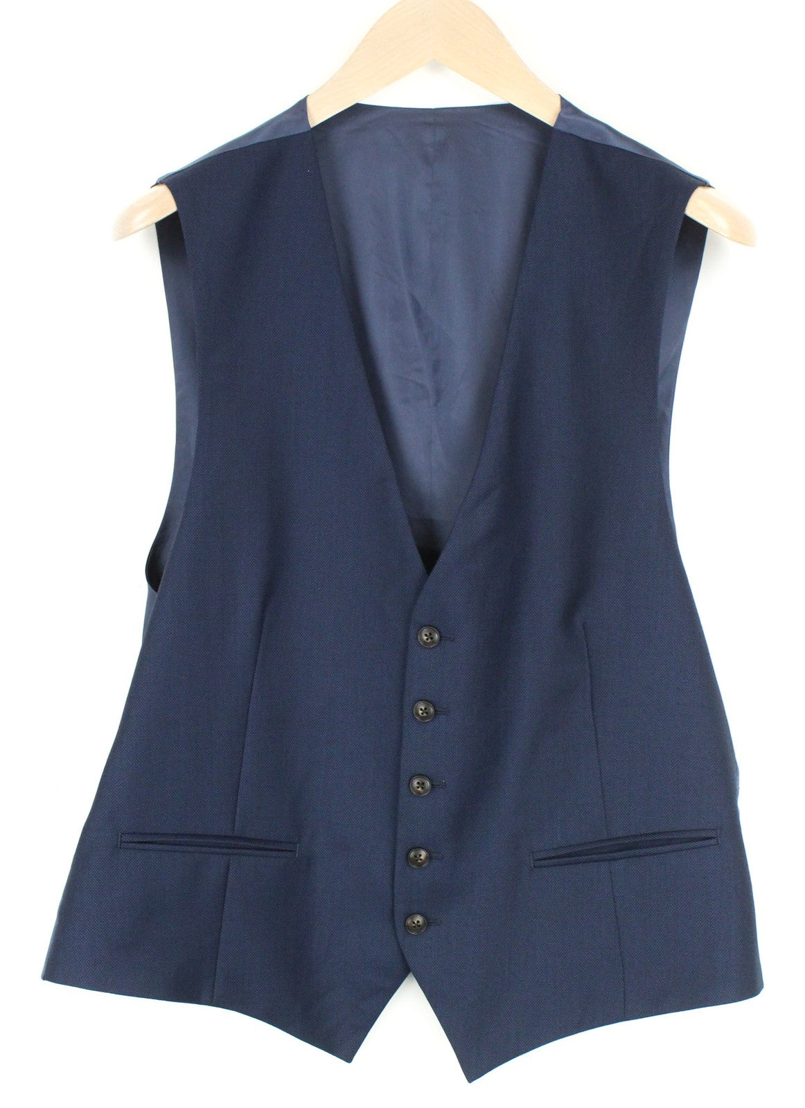 SUITSUPPLY Sienna Men's UK46R Blue Pure Wool Super 130's Lined 3 Piece Formal