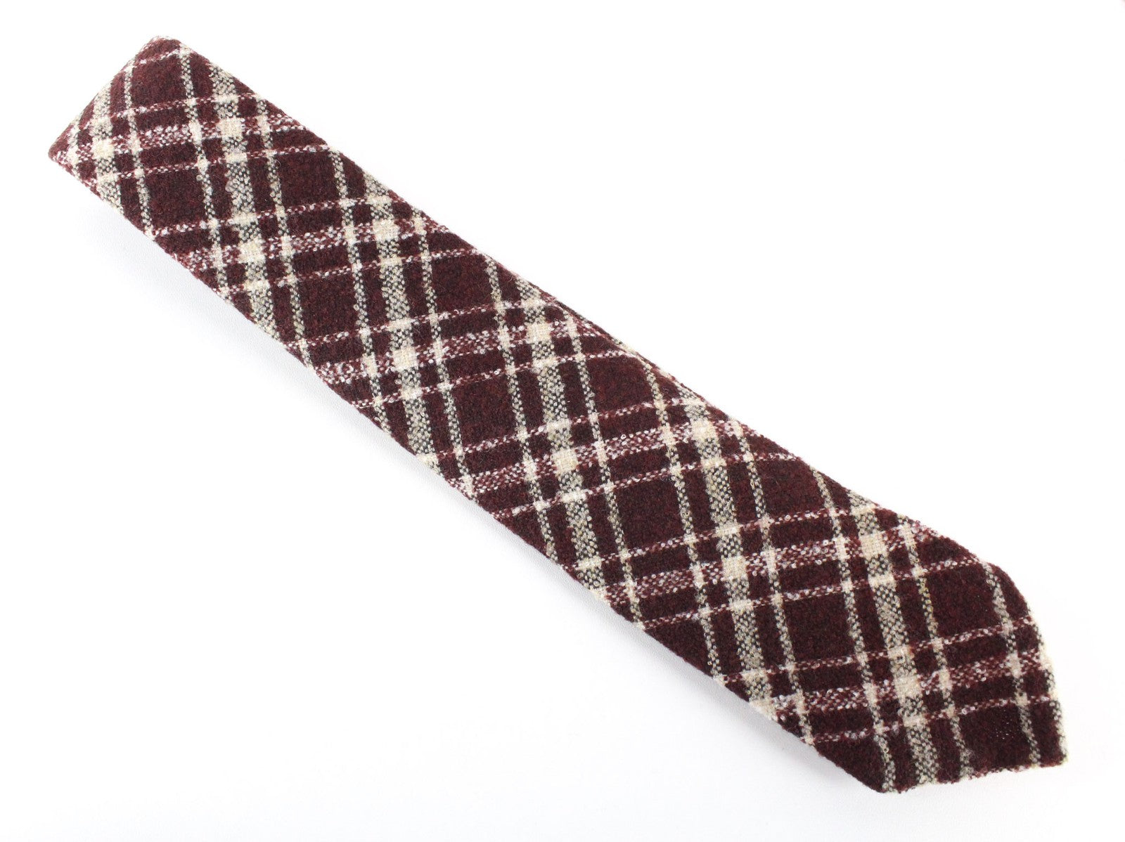 SUITSUPPLY Men's Tie ~150x8 cm Purple Wool Blend Pointed-End Checked Formal