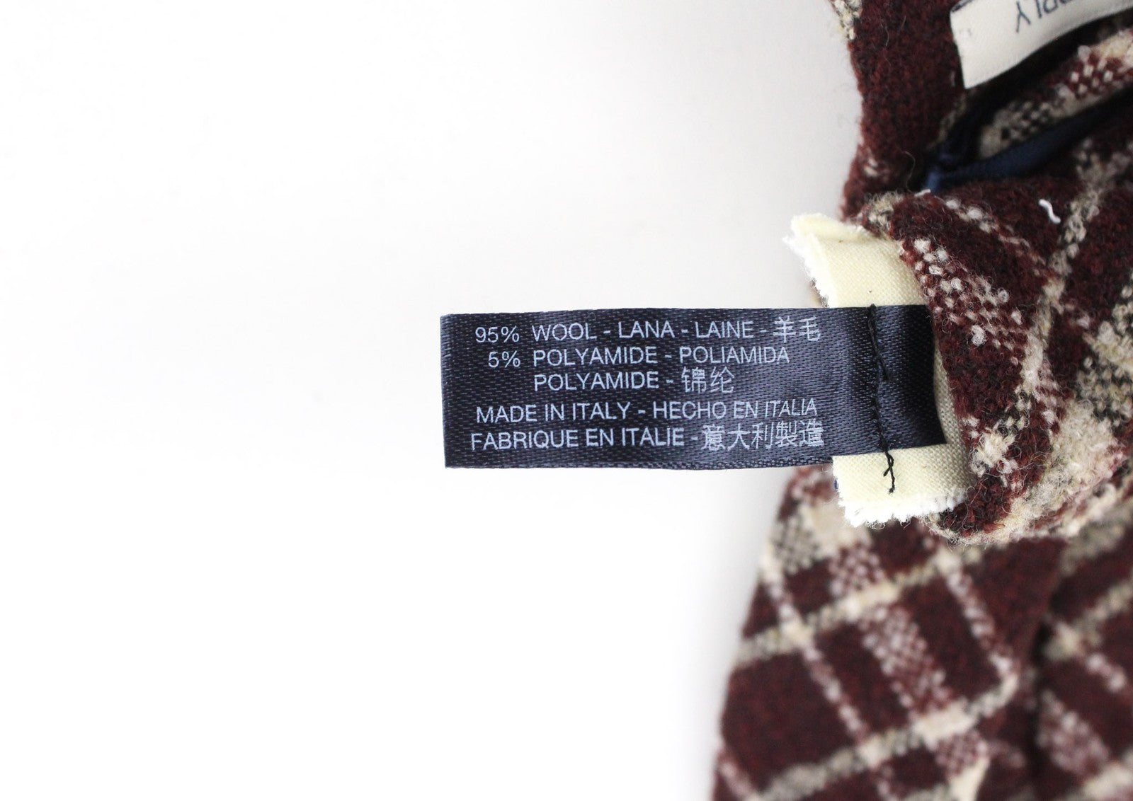 SUITSUPPLY Men's Tie ~150x8 cm Purple Wool Blend Pointed-End Checked Formal