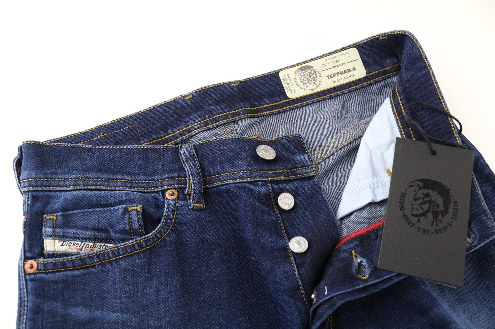 DIESEL Tepphar-X 083AT Men's W26/L32 Boys Blue Slim-Carrot Stained Effect Fit