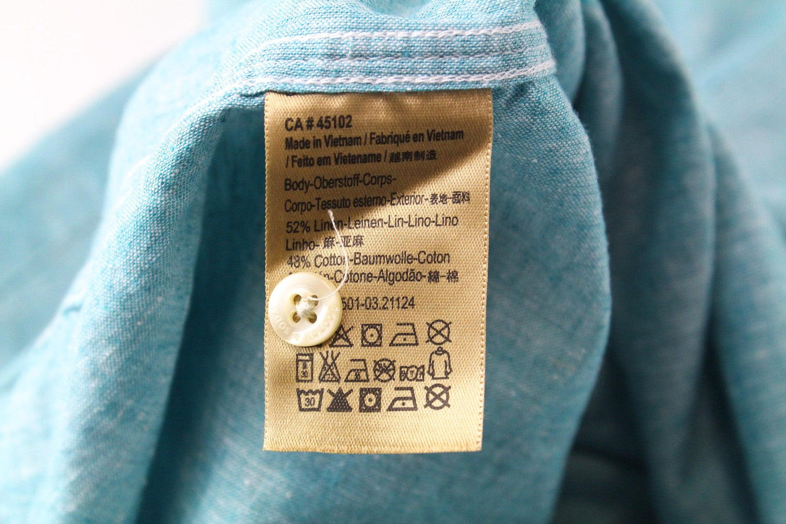 SCOTCH & SODA Men's Shirt S Slim Short Sleeve Green Linen Cotton Blend Melange