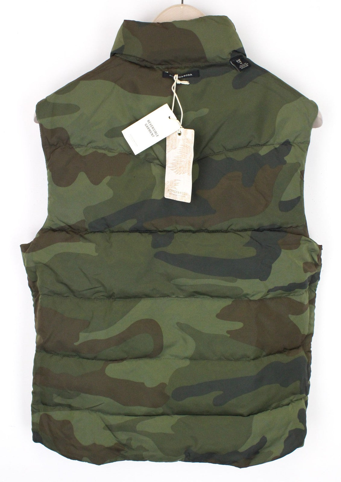 SCOTCH & SODA Men's Vest M Red Quilted Reversible Classic Camo Pattern Design